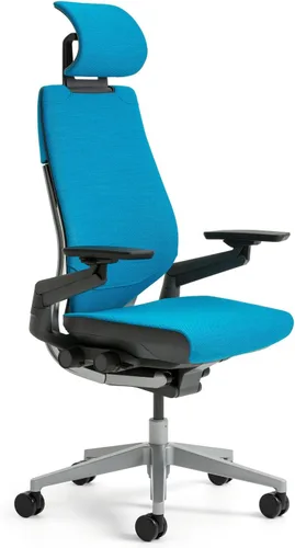 Vista 5 de Steelcase - Silla de escritorio Gesture con reposacabezas, soporte lumbar y estructura negra