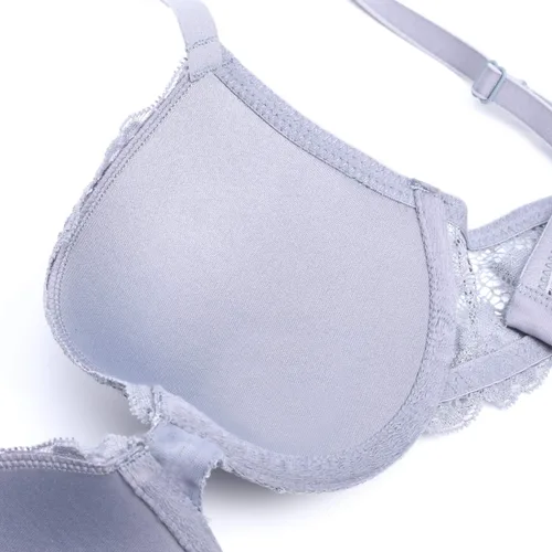 Vista 7 de Deyllo Sujetador push up para mujer, con encaje, con aros, cómodo y ligeramente acolchado