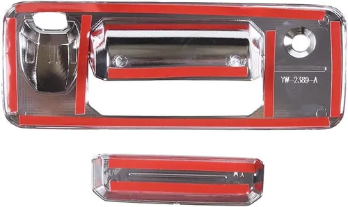 Vista 8 de CHEAYAR Cubierta para puerta trasera compatible con Toyota Tundra 2014-2021, cubierta de manija de puerta trasera de ABS para puerta trasera