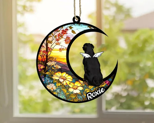 Vista 209 de LOVELYPOD Adorno de Navidad personalizado para perro Basset Hound (marrón) Basset Hound (marrón) adorno para atrapasoles de perro, razas de perros