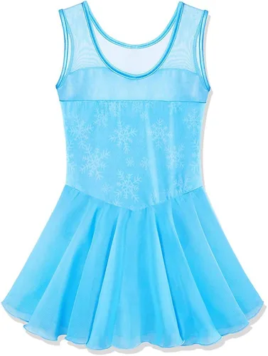 Vista 2 de ZNYUNE Vestido tutú de ballet con falda de copo de nieve para niñas de 3 a 8 años