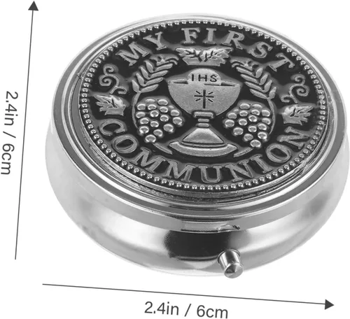 Vista 7 de BESPORTBLE Caja de recuerdo católico, caja de regalo de rosario, caja de metal, rosario sagrado rosario, collar de aleación de zinc, caja
