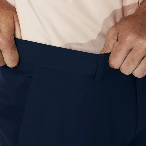 Vista 4 de Men's Slim Fit Flat Front Super Flex Waistband Stretch Dress Pant