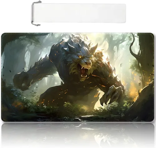 Vista 60 de Tapete de juego MTG cosido de alta calidad con zonas y respaldo de goma antideslizante, tapete de juego TCG para MTG y otros juegos de cartas, Dkt