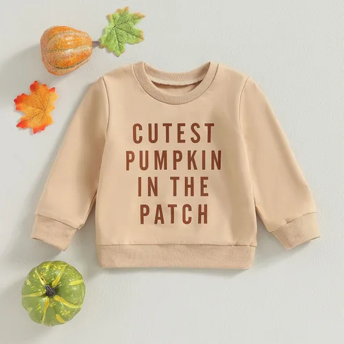 Vista 149 de Disfraz de Halloween para bebé, sudadera de calabaza con cuello redondo, suéter de manga larga, ropa de otoño