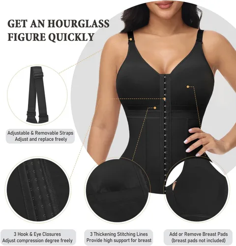 Vista 4 de M MYODRESS Fajas Colombianas Moldeadoras Posparto Etapa 2 Body Shaper Prenda de Compresión Tummy Tuck Shapewear con sujetador