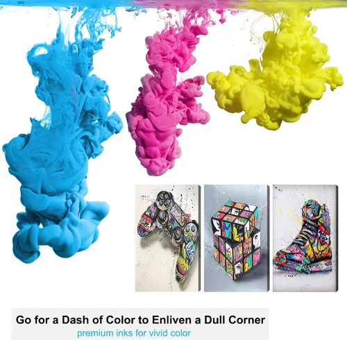 Vista 5 de Lienzo de graffiti con múltiples paneles – 3 piezas de graffiti pop street art impresiones en lienzo para decoración de pared, obras de arte