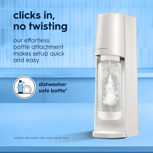 Vista 4 de Sodastream Classic Kit de máquina de refrescos y agua con gas (blanco cálido) con recipiente de CO2 de 60 L y botella de carbonatación