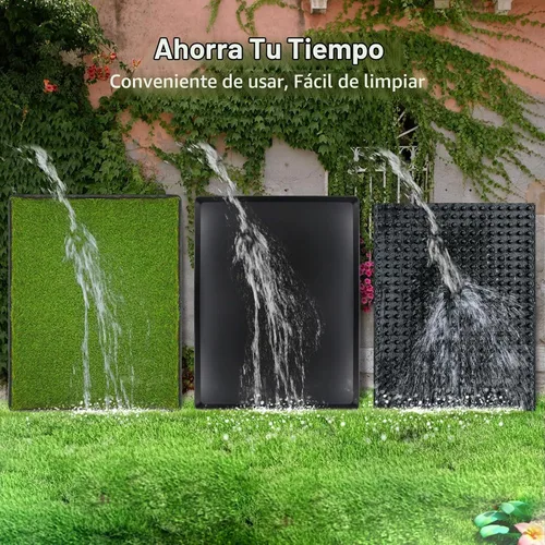 Vista 7 de Almohadilla de césped para perros con bandeja, 40''X27.5'' grande césped artificial para orinal, XL reutilizable de 3 capas almohadillas de césped