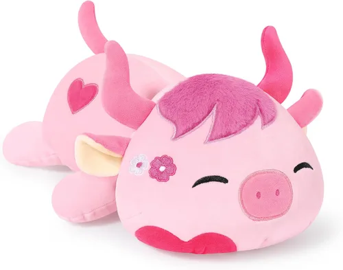 Vista 15 de Onsoyours Lindo peluche de vaca, suave peluche de aguacate amoroso, juguete de peluche esponjoso, almohada de aguacate, regalo para niños