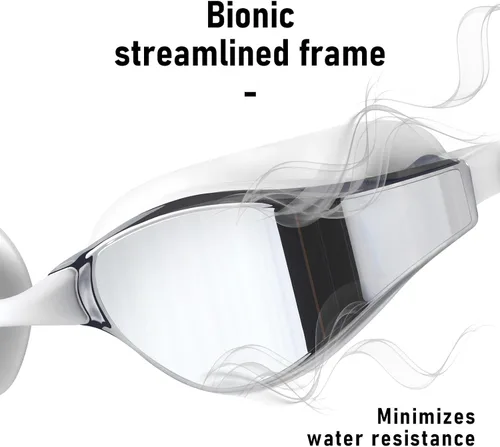 Vista 3 de Gafas de natación polarizadas, antiniebla, anti rayos UV, gafas de piscina de visión amplia unisex para adultos, sin fugas, gafas de natación