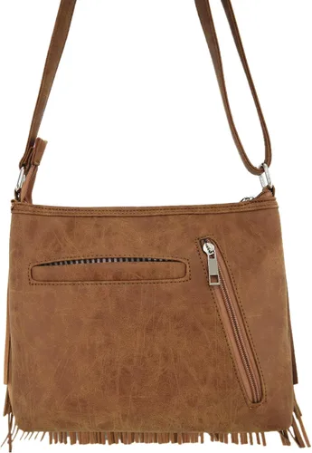 Vista 3 de Bolsos de cuerpo cruzado con flecos estilo vaquera occidental, bolso de transporte oculto para mujeres de campo bolsas de hombro individuales, Beige