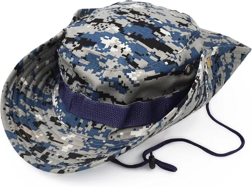 Vista 9 de Sombrero de ala ancha para exteriores, sombrero de protección solar, estilo clásico del ejército de combate de los Estados Unidos, gorra de sol