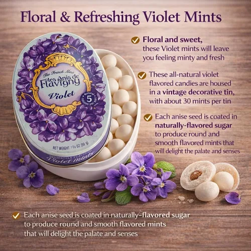 Vista 2 de Caramelo Duro Sabor Violeta 1.76 oz por Les Anis de Flavigny