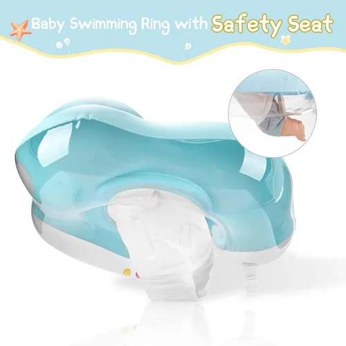 Vista 4 de WYRIAZA Flotador para bebé con toldo UPF50+ protección solar para bebés recién nacidos y niños pequeños inflables para natación, natación