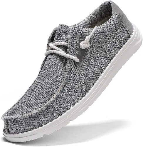 Vista 7 de Zapatos de tela sin cordones para hombre, mocasines de lona, zapatos planos y cómodos, zapatos casuales ligeros para barco
