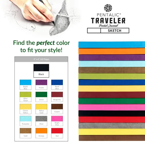 Vista 8 de Cuaderno de bocetos Travelers Dot Grid Pentalic Art, libre de ácidos