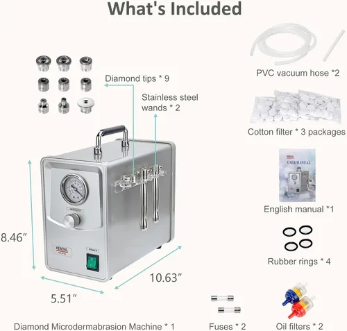 Vista 7 de Kendal Máquina profesional de Microdermabrasion del diamante, dispositivo facial de la belleza del cuidado de piel de Dermoabrasión de la calidad