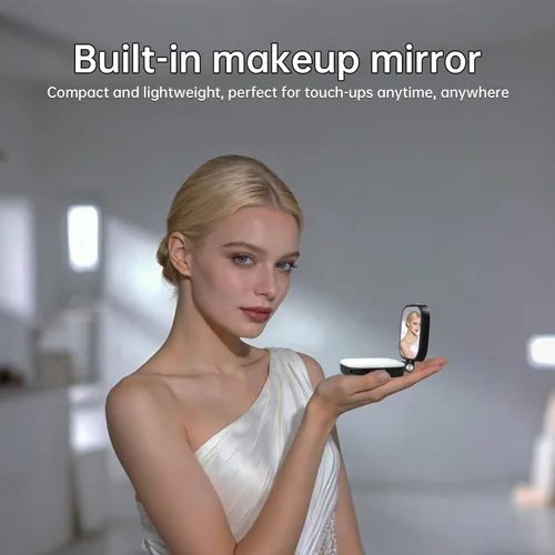 Vista 9 de Suptig Luz magnética para selfies, luz para selfie compatible con iPhone Magsafe, RGB 360° LED anillo de luz para teléfono con espejo