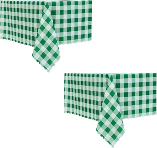 Vista 13 de MANGATA CASA Mantel de cuadros rosa para mesas cuadradas, mantel a cuadros, impermeable, para cocina y mesa, mantel de poliéster a cuadros sin Rosa
