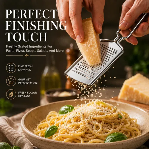 Vista 5 de HIC Kitchen Handy Rallador Zester, acero inoxidable japonés 420J2, juego de 2