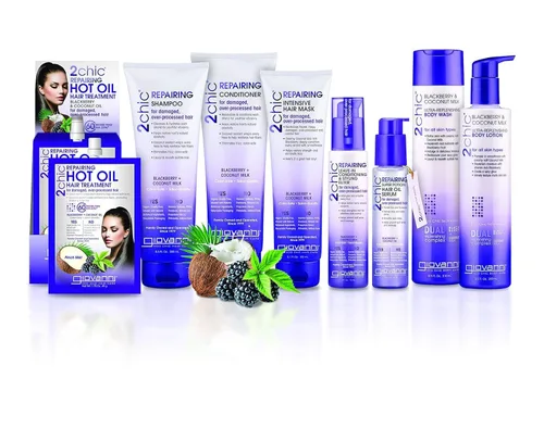Vista 5 de GIOVANNI 2chic Elixir acondicionador y peinado ultra reparador sin enjuague Reparación (mora + aceite de coco)