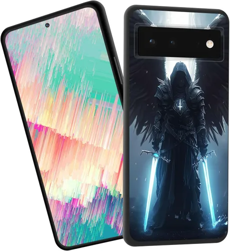 Vista 68 de Funda delgada para Google Pixel 4 XL, funda delgada de silicona de TPU suave a prueba de golpes para Google Pixel 4 XL, gato negro luna estrellada