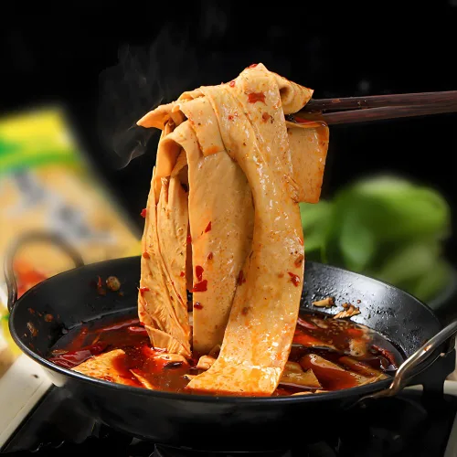 Vista 3 de SIJIYUNLI -Piel de tofu 120g/4.23oz Soja seca, entusiasta vegetariano, adecuado para ensalada fría o olla caliente, ingredientes de barra picante