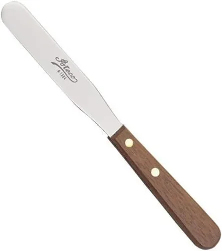 Vista 3 de Ateco Espátula pequeña S/S de 4-1/4" con mango de madera
