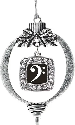 Vista 204 de Inspired Silver - Bon Voyage Cruise Ship Charm Ornamento – Adornos navideños cuadrados de plata con joyas de circonita cúbica