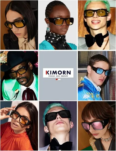 Vista 2 de kimorn Gafas de sol para mujeres y hombres, modernas, retro, modernas, estilo de los años 90, vintage, Y2K, marco cuadrado de gran tamaño, K1337