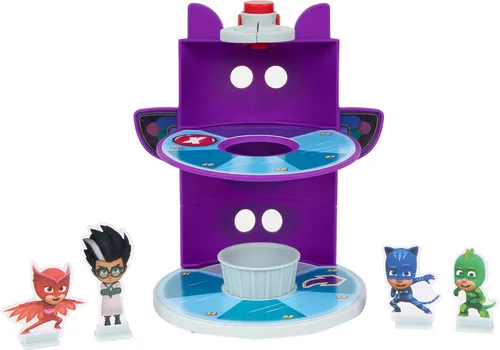 Vista 4 de PJ Masks Hasbro Gaming HQ Rescue - Juego de mesa para niños, juegos preescolares, Race to Stop Romeo, incluye torre de plástico 3D