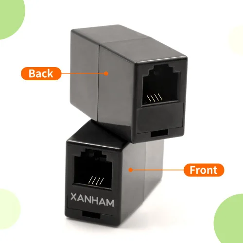 Vista 4 de Acoplador RJ11 (paquete de 2) Conector de cable de línea telefónica Adaptador 6P4C Conexión recta hembra a hembra para extensión de cable