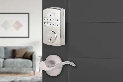 Vista 10 de BRINKS Cerradura de puerta de entrada sin llave con cerrojo, cerradura de puerta con teclado de alta seguridad, 50 códigos de usuario, función