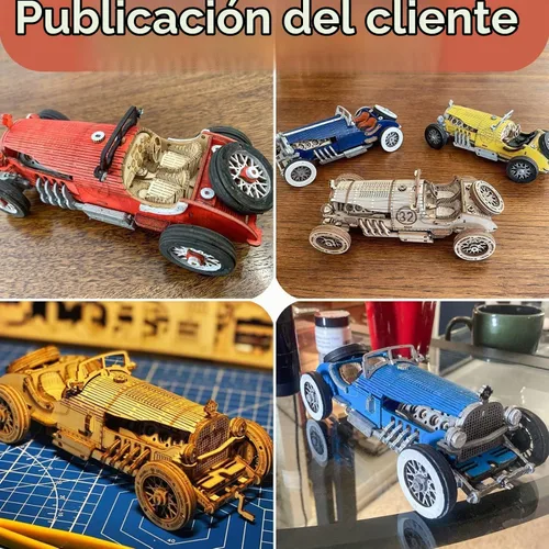 Vista 8 de ROKR Rompecabezas de madera 3D para adultos, modelo de coche mecánico, kit de vehículos de construcción de bricolaje, juguetes para rompecabezas