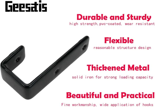 Vista 6 de Geesatis 2 ganchos para escalera de cama, ganchos en forma de J, de metal resistente recubierto de PVC para decoración de cama, herramienta