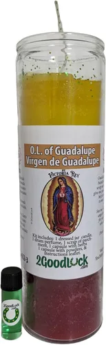Vista 3 de Kit Vela Vestida Nuestra Señora de Guadalupe - Kit Veladora Virgen de Guadalupe