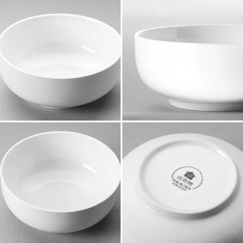 Vista 7 de MALACASA Juego de Tazones para Ensalada, 44 OZ (7") Tazones Grandes para Sopa Tazones para Cereal para Cocina, Juego de Tazones de Cerámica Blanca
