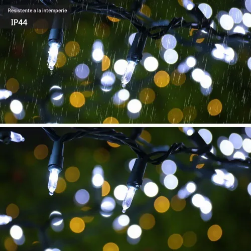 Vista 5 de Brizled Luces de Navidad, 33 pies, 100 LED Conectables de Extremo a Extremo, Mini Luces de Cadena de Navidad, 120V Certificadas UL, Blanco Frío, Luz