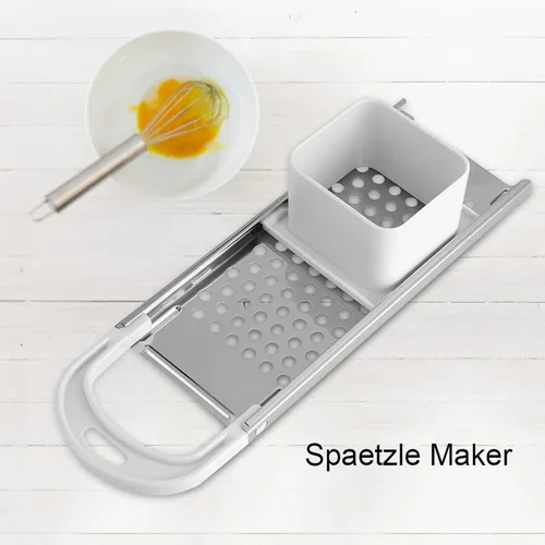 Vista 5 de Spaetzle Maker de acero inoxidable con agarre - Hecho en casa Spaetzle Fideos Dumpling Maker Pasta Herramienta de cocina