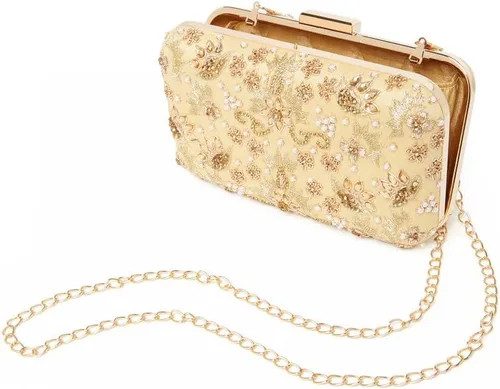 Vista 3 de Aheli Wedding Bridal Shimmer Sequence Handcrafted Evening Bag