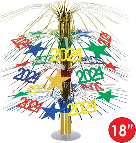 Vista 2 de Beistle Centro de mesa de Nochevieja para decoraciones de fiesta de graduación 2024, celebrando contigo desde 1900, 18 pulgadas