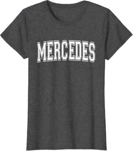 Vista 4 de MERCEDES TX TEXAS USA - Camiseta deportiva vintage estilo Varsity, Negro, S