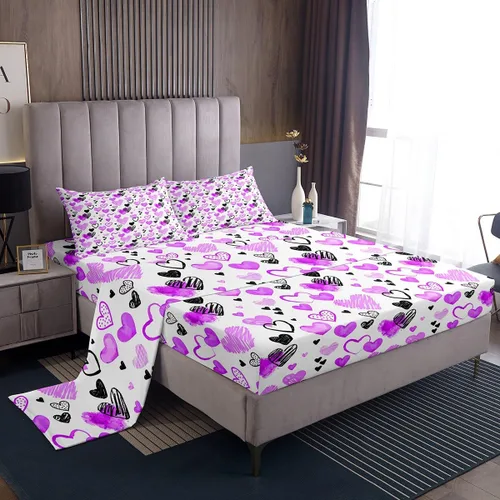 Vista 16 de Juego de sábanas femeninas de flores de rosas rojas, tamaño individual, juego de ropa de cama para el día de San Valentín, decoración de habitación