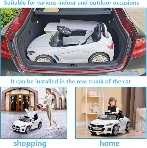 Vista 8 de Voupou Auto de paseo para niños, automóvil para niños con licencia oficial A-white