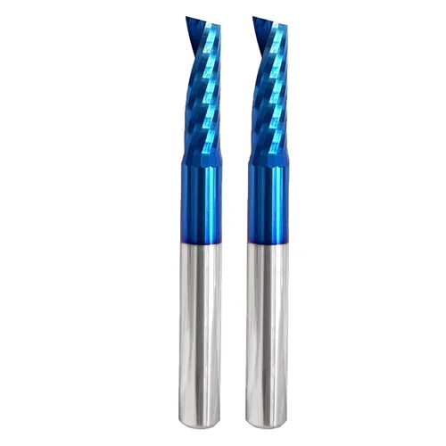 Vista 18 de Fresa de extremo CNC de carburo sólido con corte en O, diámetro de corte de 1/4 de pulgada, extra largo, 3 brocas individuales de 0 flautas