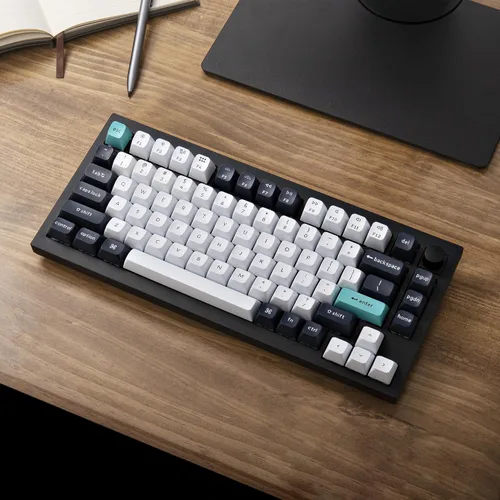 Vista 8 de Keychron Q1 Max RGB QMKVIA Teclado mecánico personalizado, perilla programable de metal completo intercambiable en caliente con interruptor rojo