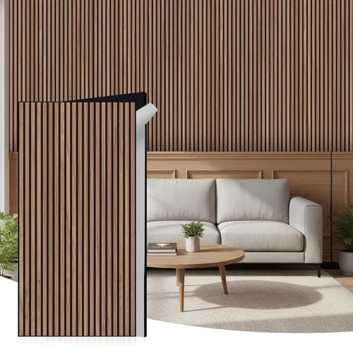 Vista 12 de WoveN SounD Slat Acousitc - Paneles de pared de 48 x 24 pulgadas, chapa de madera, decoración de pared a prueba de sonido, diseño autoadhesivo