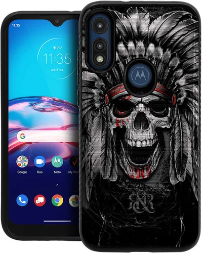 Vista 11 de CasesOnDeck Funda híbrida compatible con Motorola Moto E (2020) / Moto E [Armadura cepillada] Funda protectora delgada contra golpes