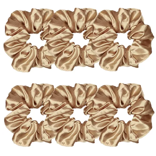 Vista 14 de 6 coleteros de seda satinada – Ligas suaves para el cabello, bandas para el cabello de moda, lazos, pulseras elásticas y soportes para cola